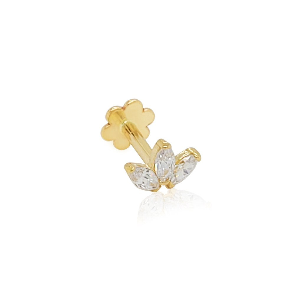 Trío petalos 14K