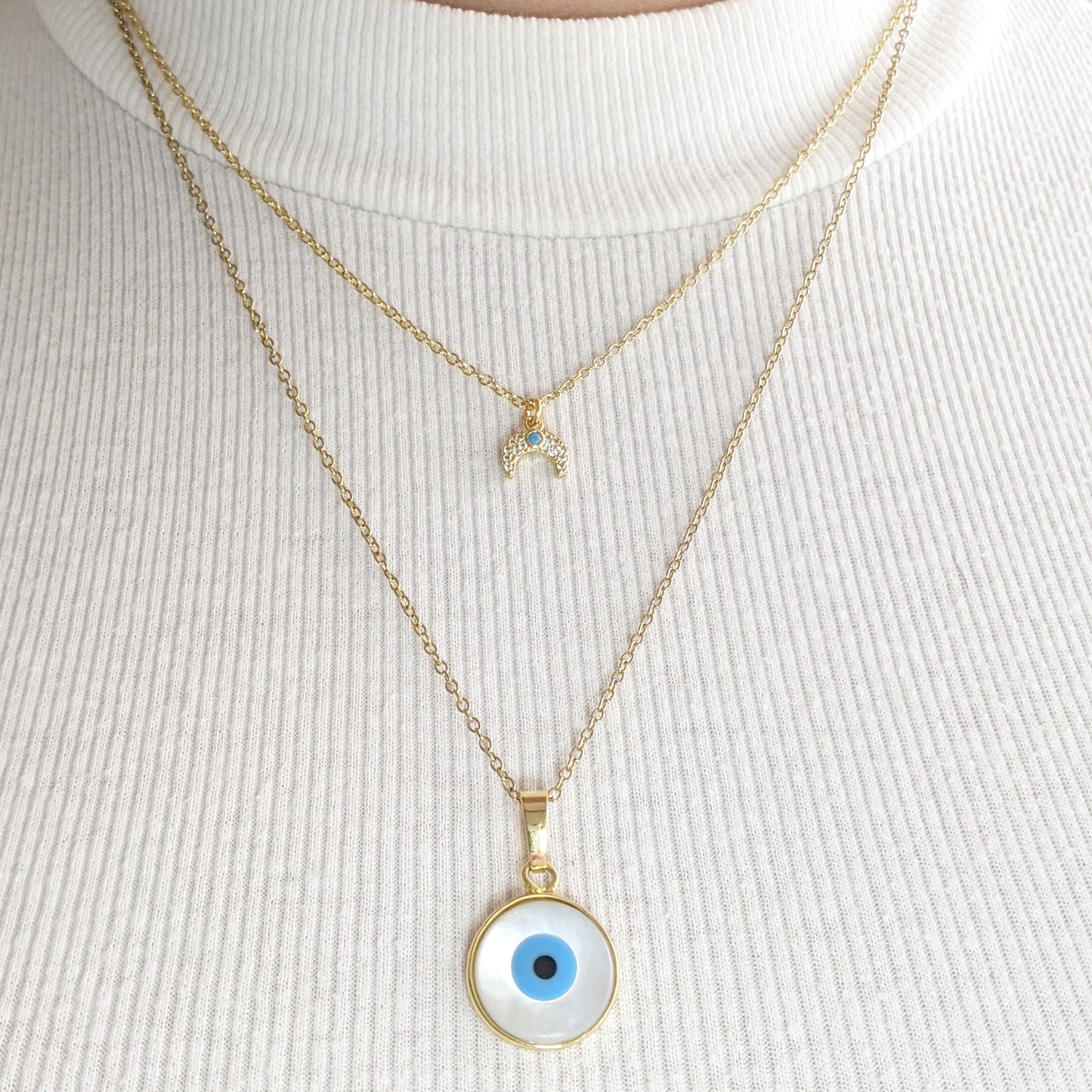 Collar Cuernito Turquesa