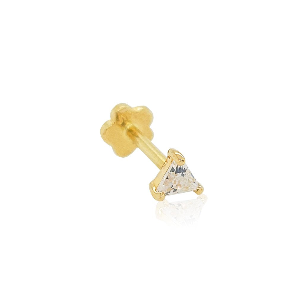 Triángulo circonia mini 14K