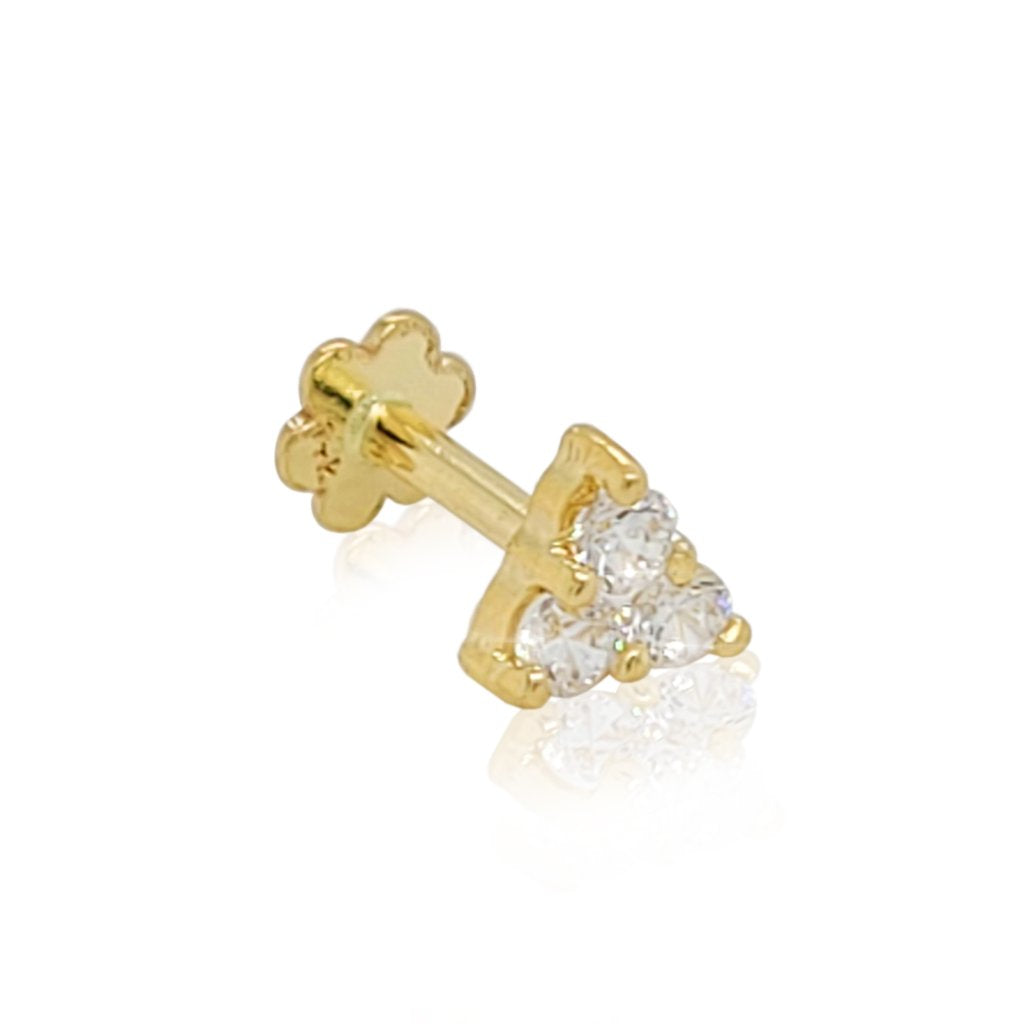 Triángulo circonias 14K