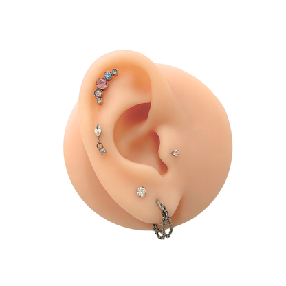 Piercing Titanio Plateado Boomerang Three Colors