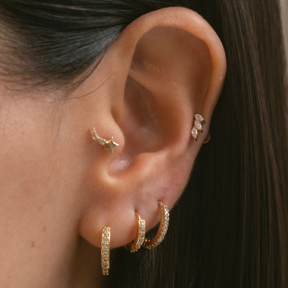 Hoops con circonias - tamaño a elegir