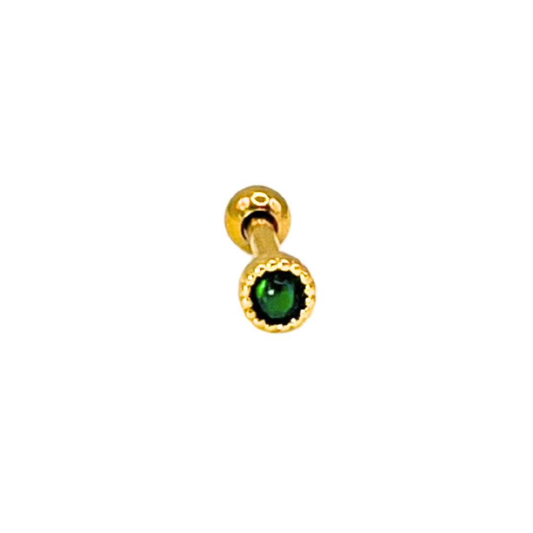 Piercing Acero Quirúrgico Dorado Perla Onix