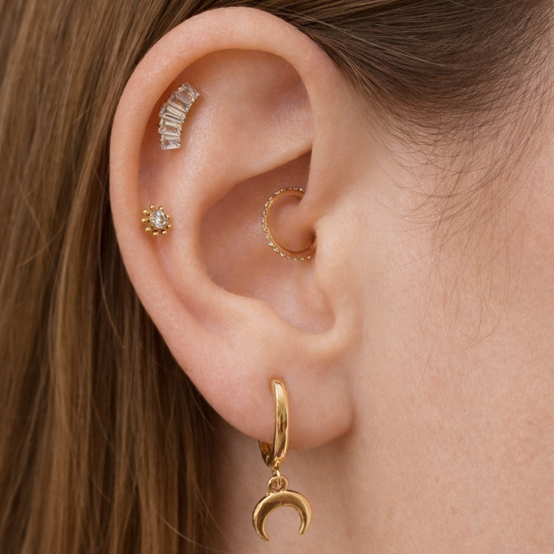 Piercing Titanio Dorado Sol Mini