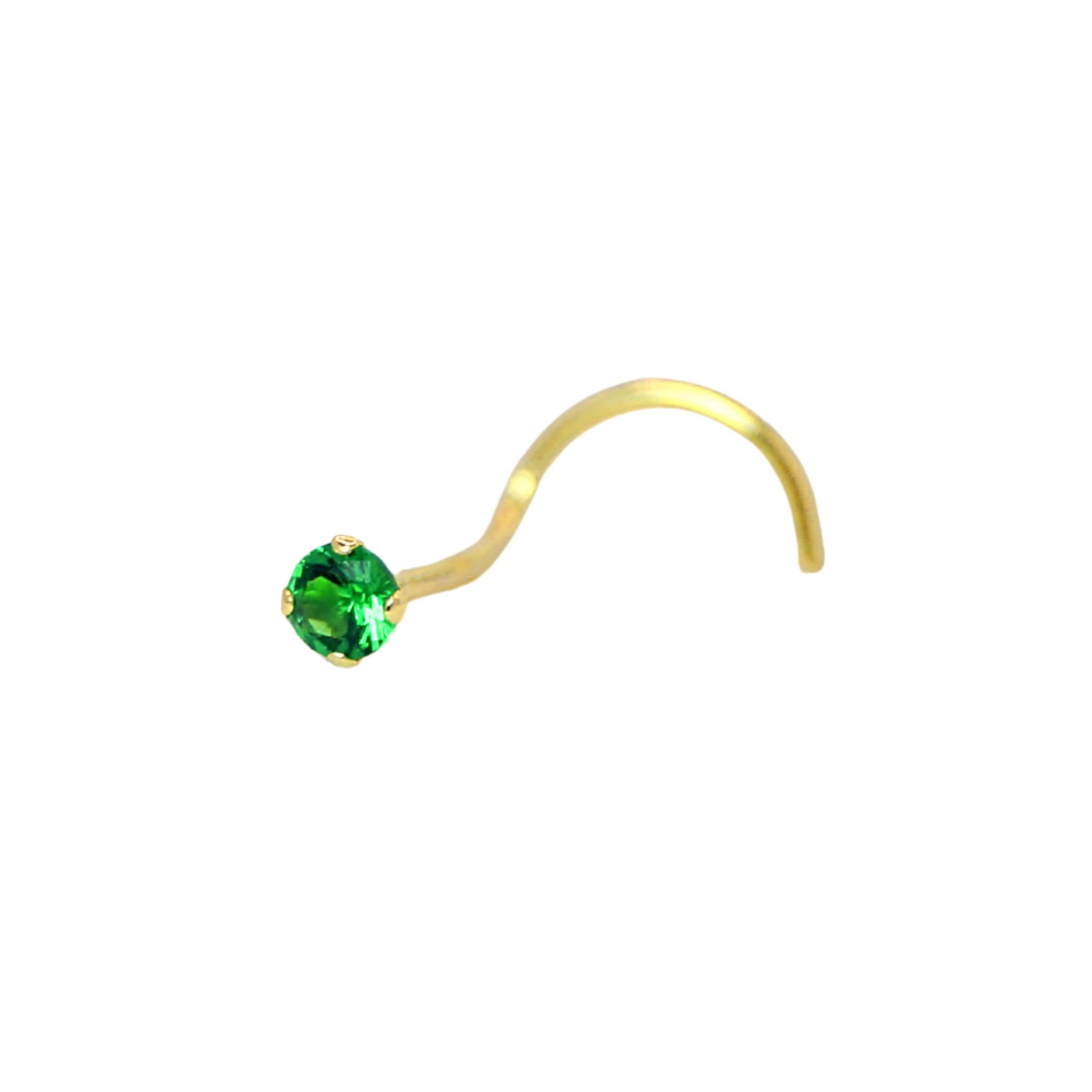 Tragus circonia colores 14K - color a elegir