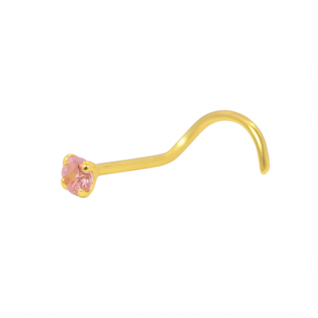 Tragus circonia colores 14K - color a elegir