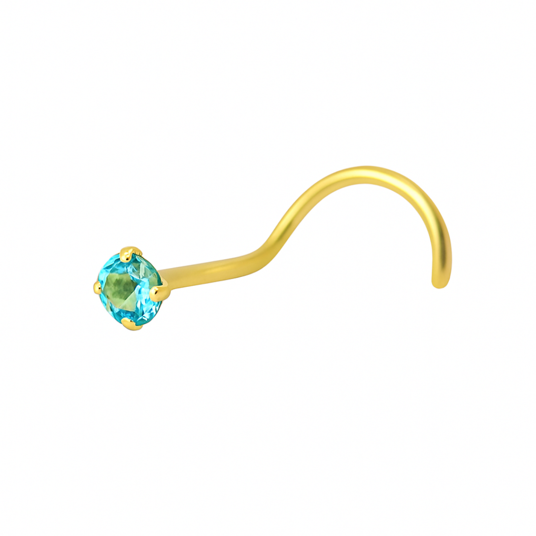 Tragus circonia colores 14K - color a elegir