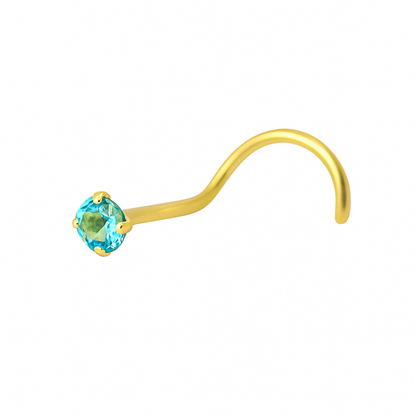 Tragus circonia colores 14K - color a elegir