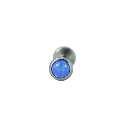 Piercing Titanio Plateado Ópalo Blue