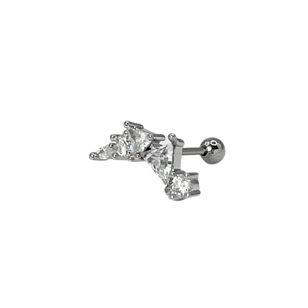 Piercing Acero Quirúrgico Plateado Flora