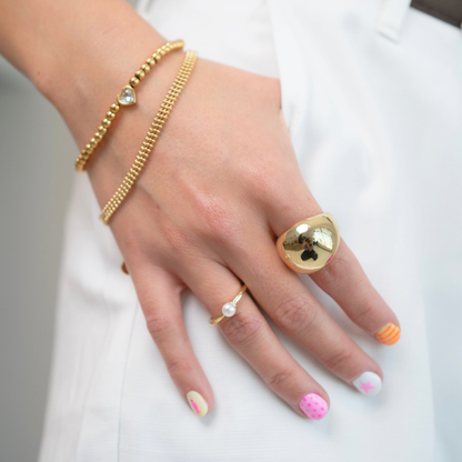Pulsera bolitas corazon