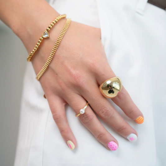Pulsera bolitas corazon