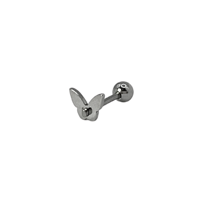 Piercing Acero Quirúrgico Plateado Mariposa