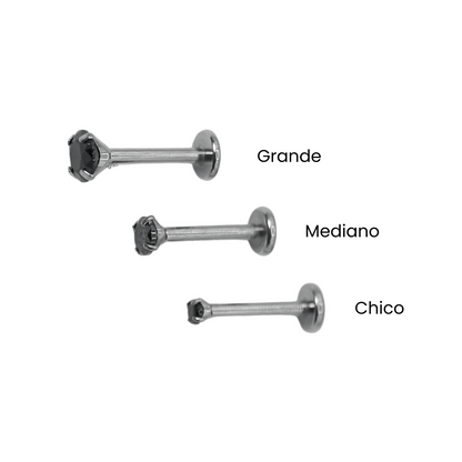 Piercing Titanio Plateado Black Stud - Modelo a Elegir