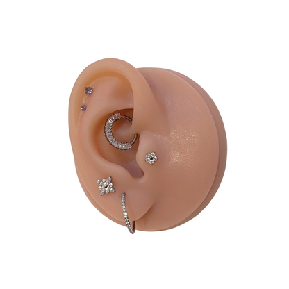 Piercing Titanio Plateado Purple Stud - Modelo a Elegir