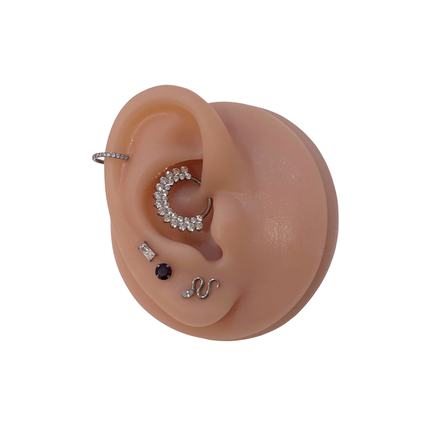 Piercing Titanio Plateado Black Stud - Modelo a Elegir