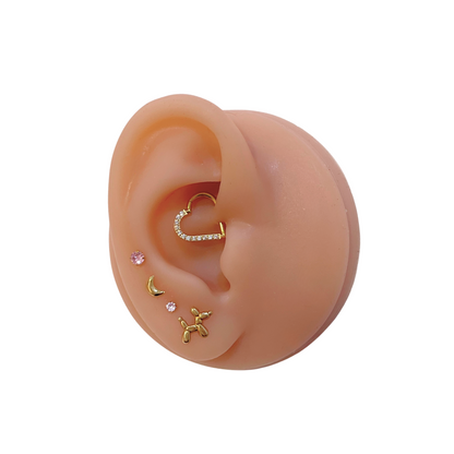 Piercing Titanio Dorado Clicker Corazón 10mm