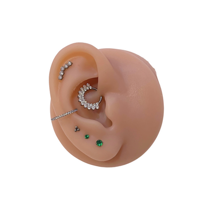 Piercing Titanio Plateado  Bling - tamaño a elegir