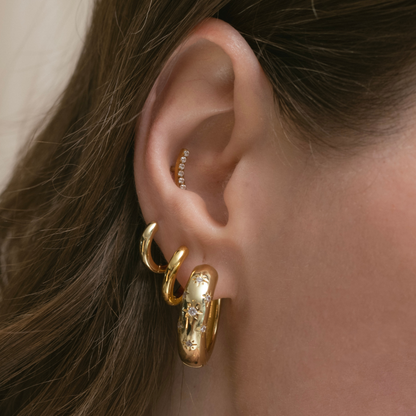 Piercing Titanio Dorado Palito Curvo