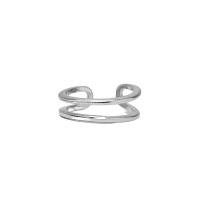 Ear cuff Doble Plateado