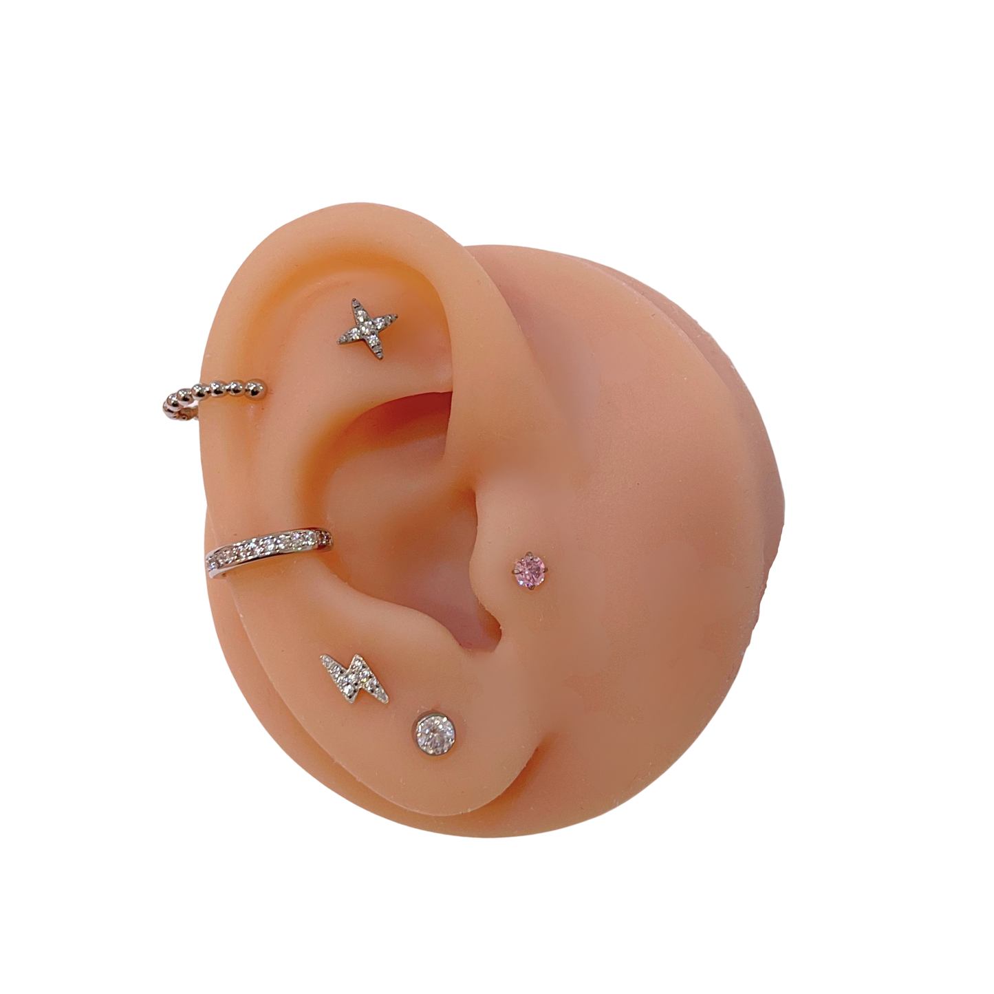 Ear Cuff Bolitas Plateado