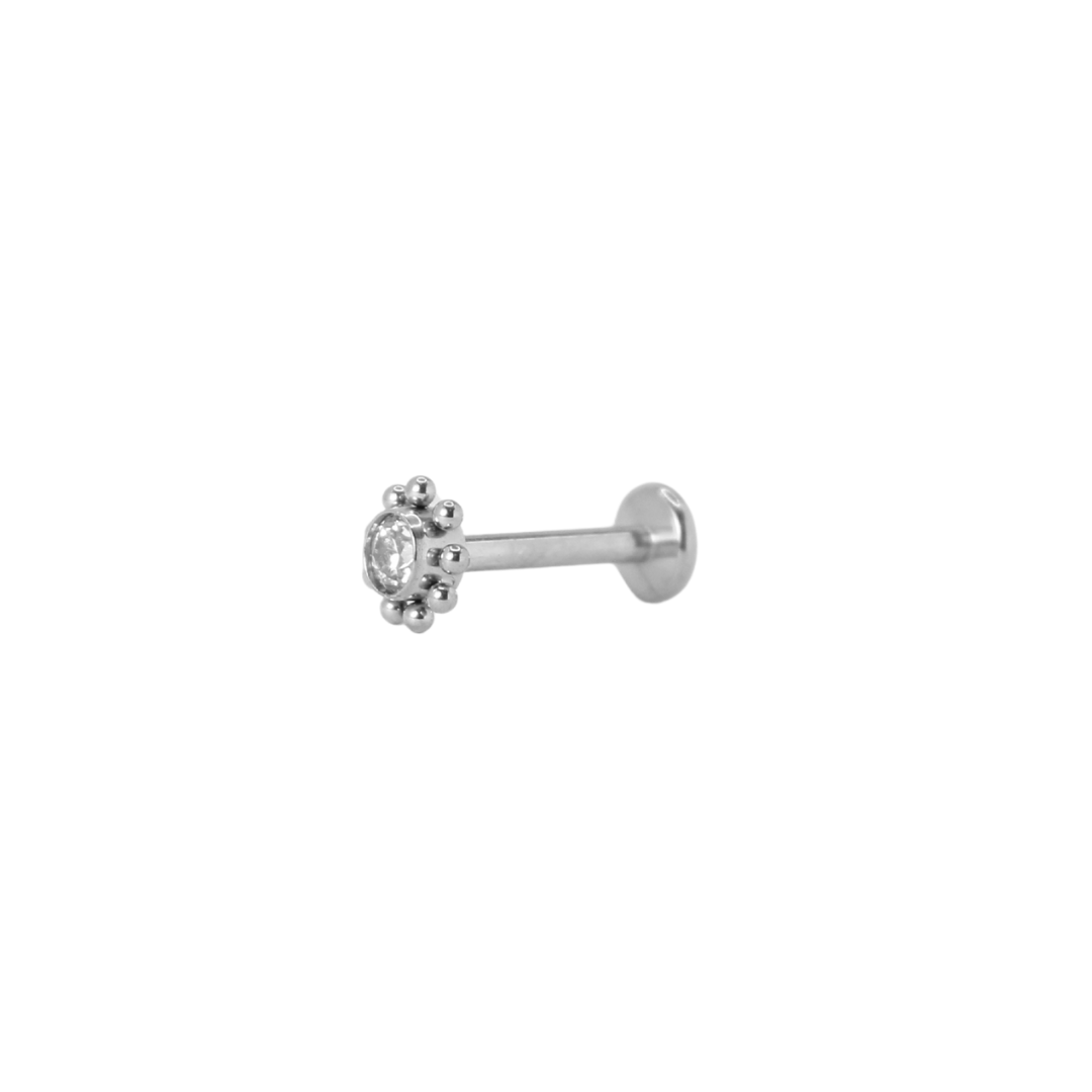 Piercing Titanio Plateado Sol Mini
