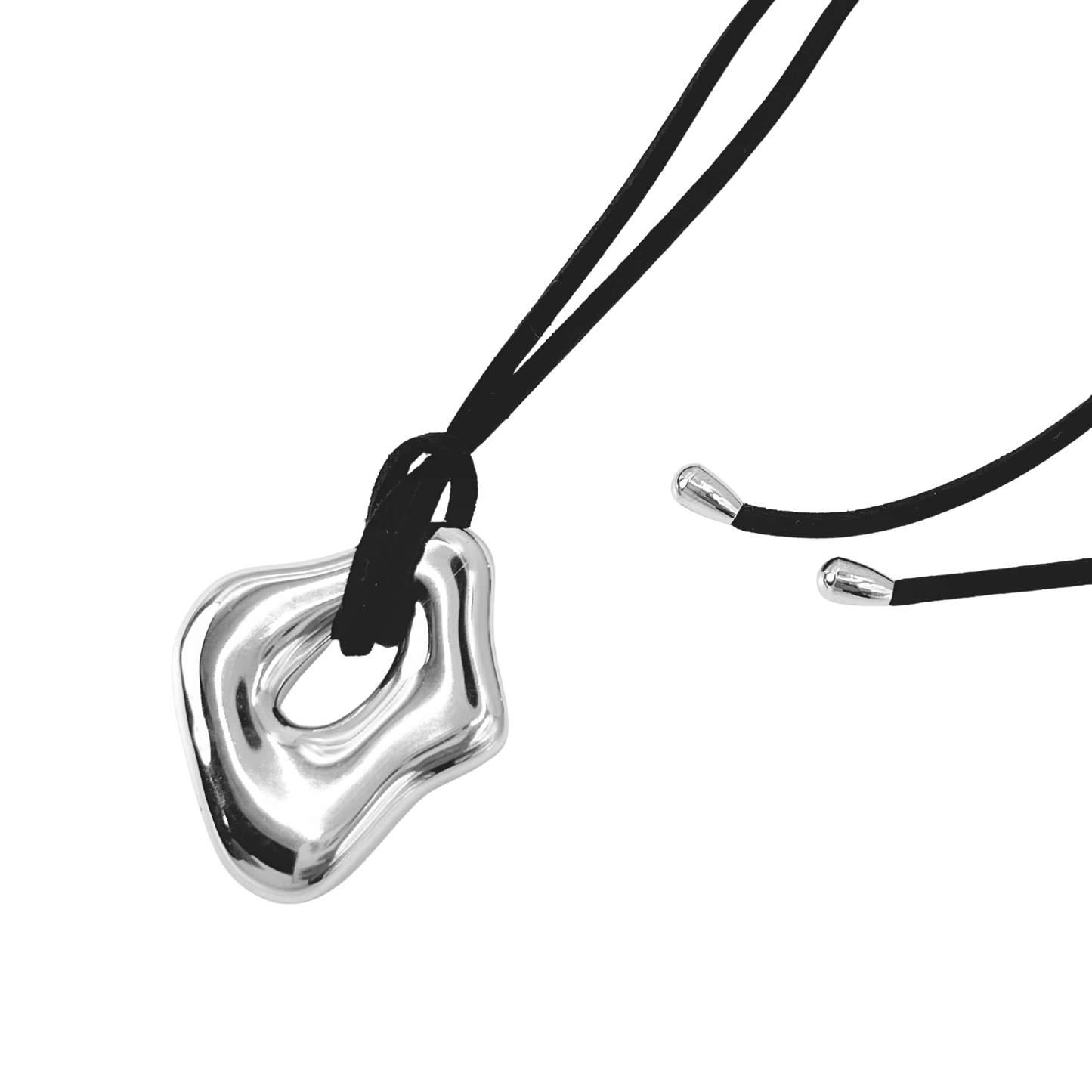 Collar Corbatin Irregular Plateado