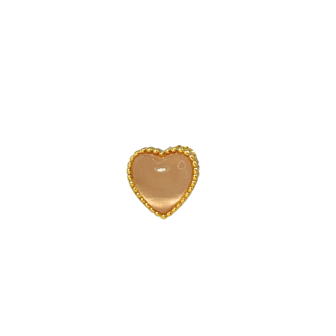 Piercing Acero Quirúrgico Dorado Corazón Cuarzo