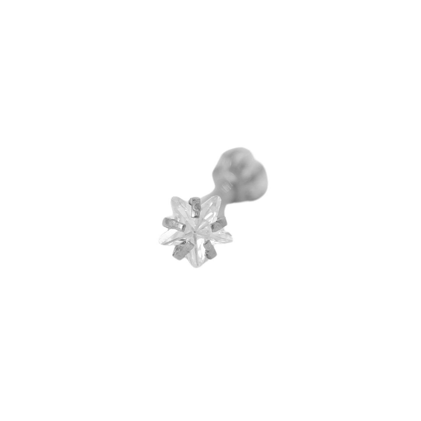 Piercing Titanio Plateado Banana Estrella