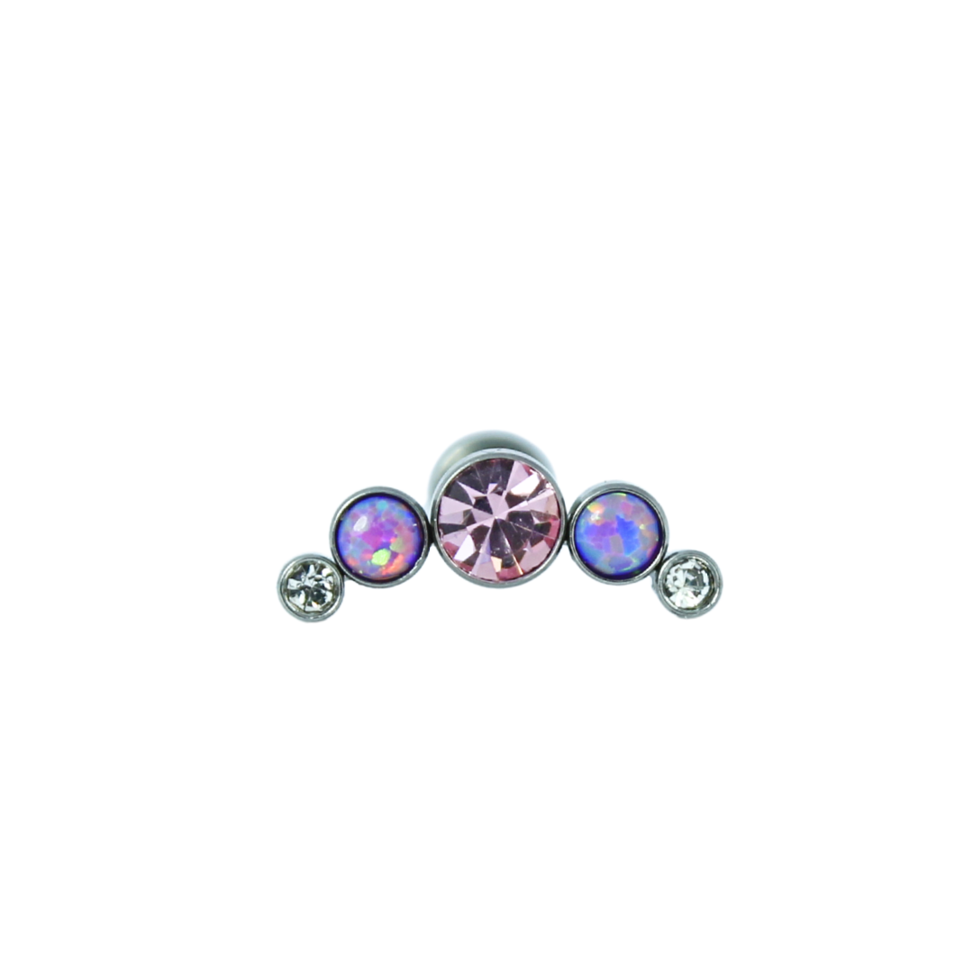 Piercing Titanio Plateado Boomerang Three Colors