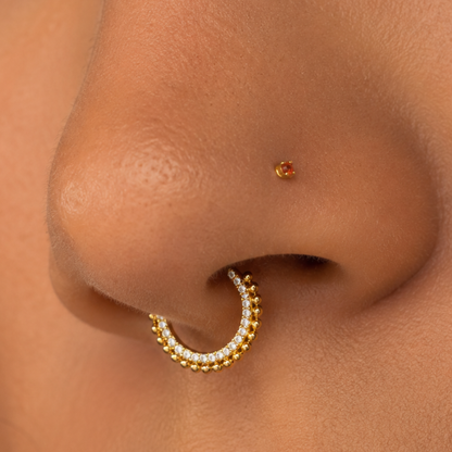 Piercing Titanio Dorado Orange Stud - Modelo a Elegir