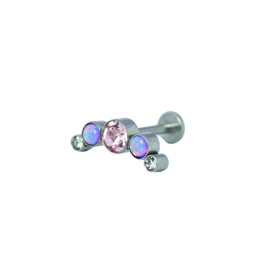 Piercing Titanio Plateado Boomerang Three Colors