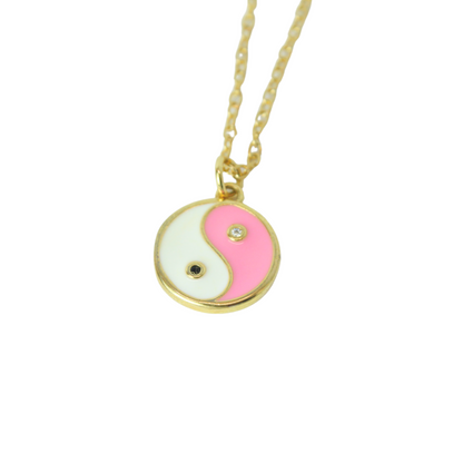 Collar Círculo Yin Yang Rosa