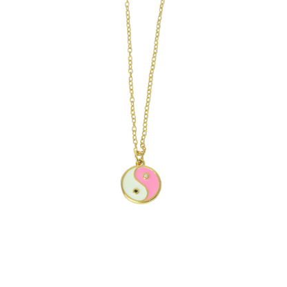 Collar Círculo Yin Yang Rosa