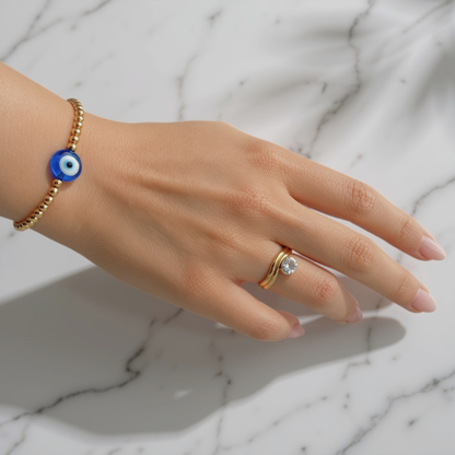 Pulsera bolitas ojo nazar