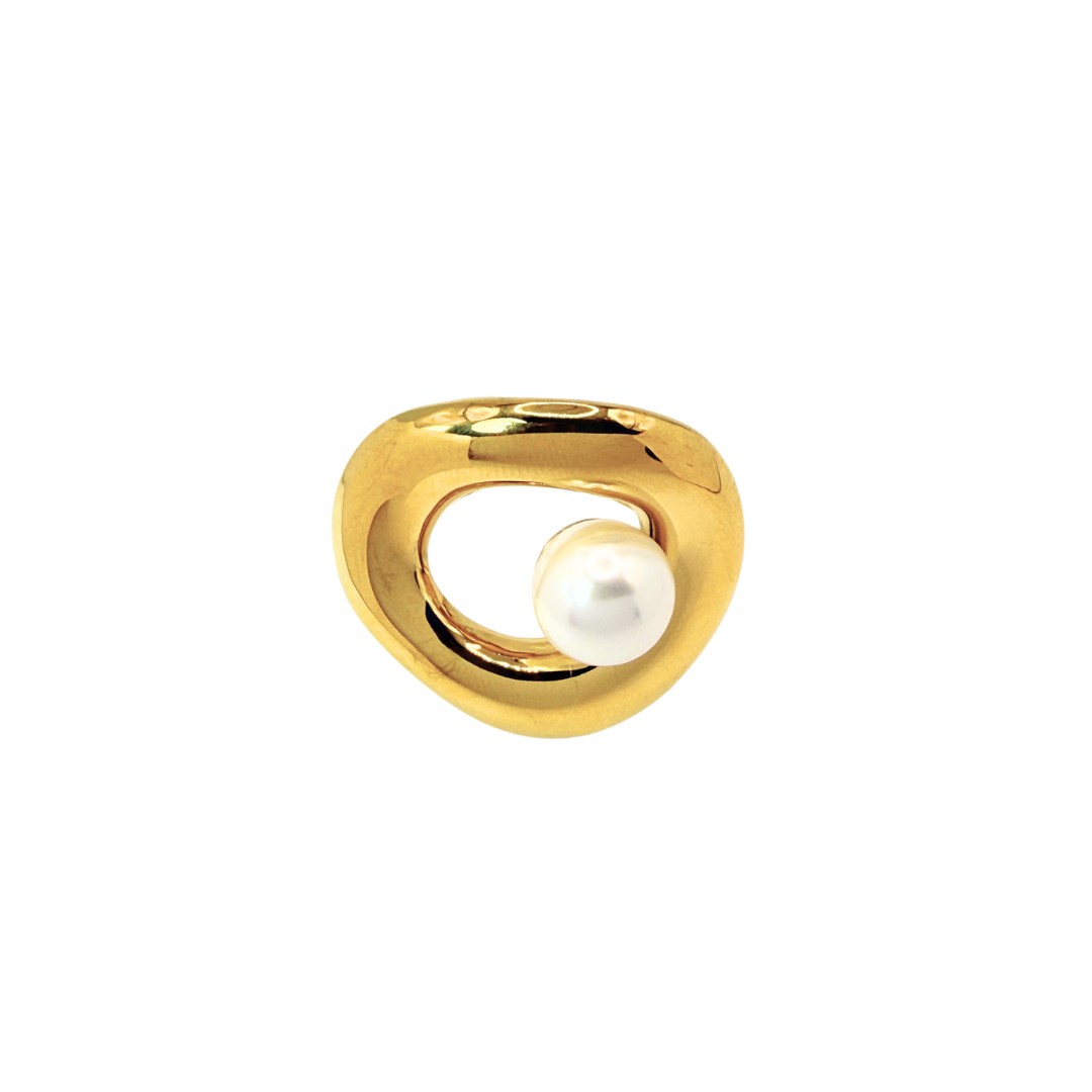 Anillo irregular con perla