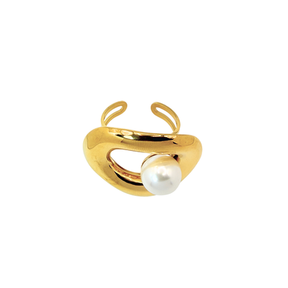 Anillo irregular con perla