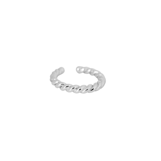 Anillo Plateado Espiral