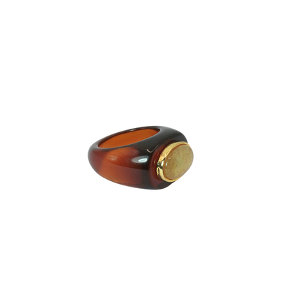 Anillo resina coffee