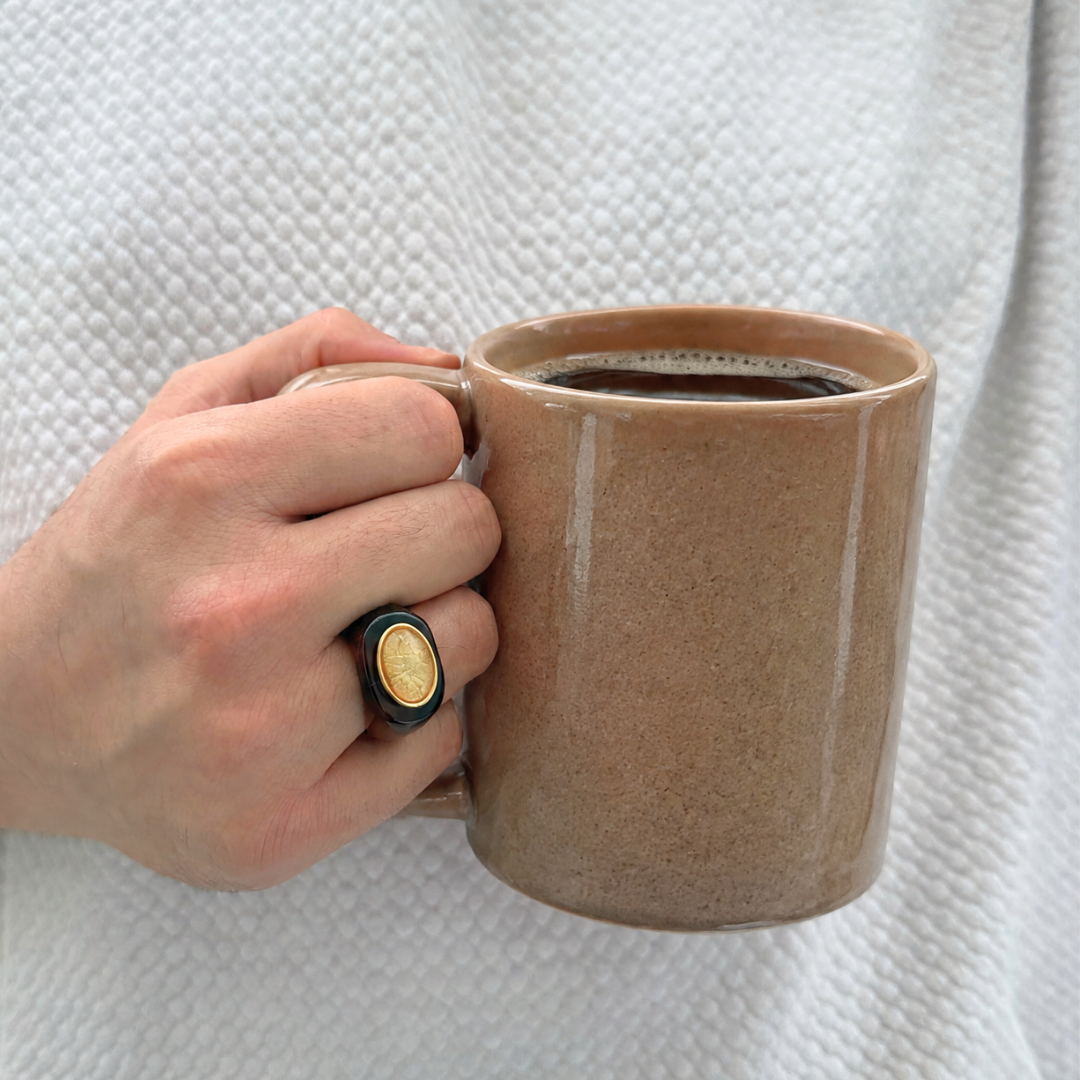 Anillo resina coffee
