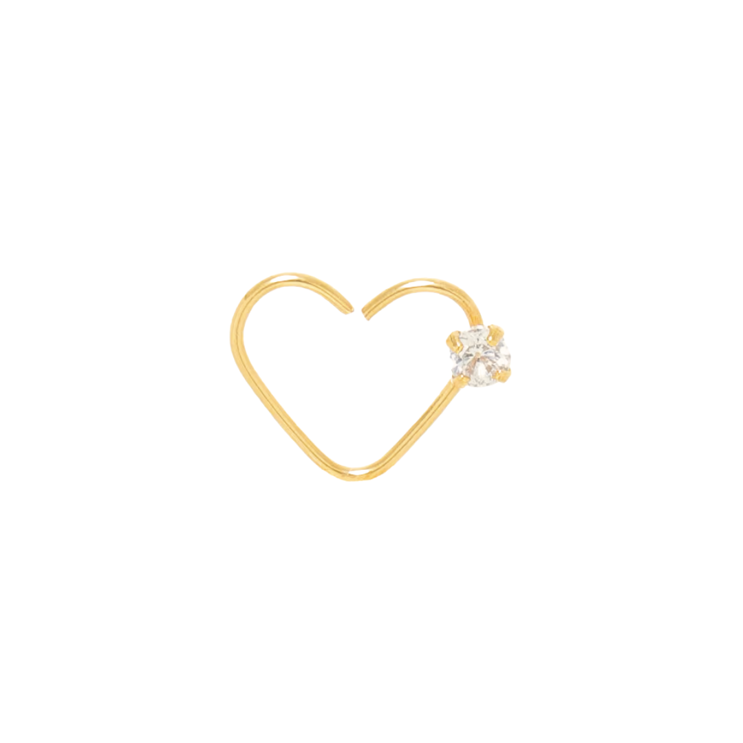 Daith Corazón Circonia Acero Dorado 8mm