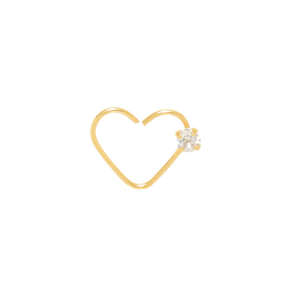 Daith Corazón Circonia Acero Dorado 8mm