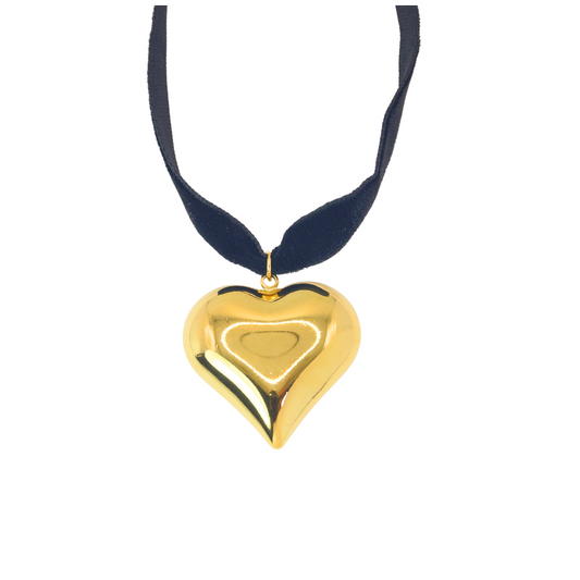 Collar choker corazón dorado
