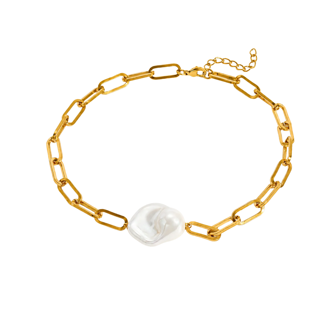 Choker eslabones con perla