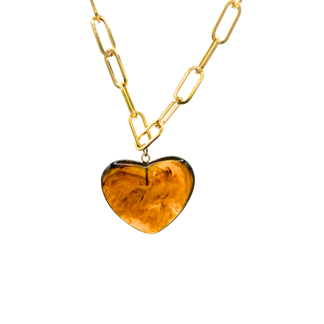 Collar eslabones con corazon