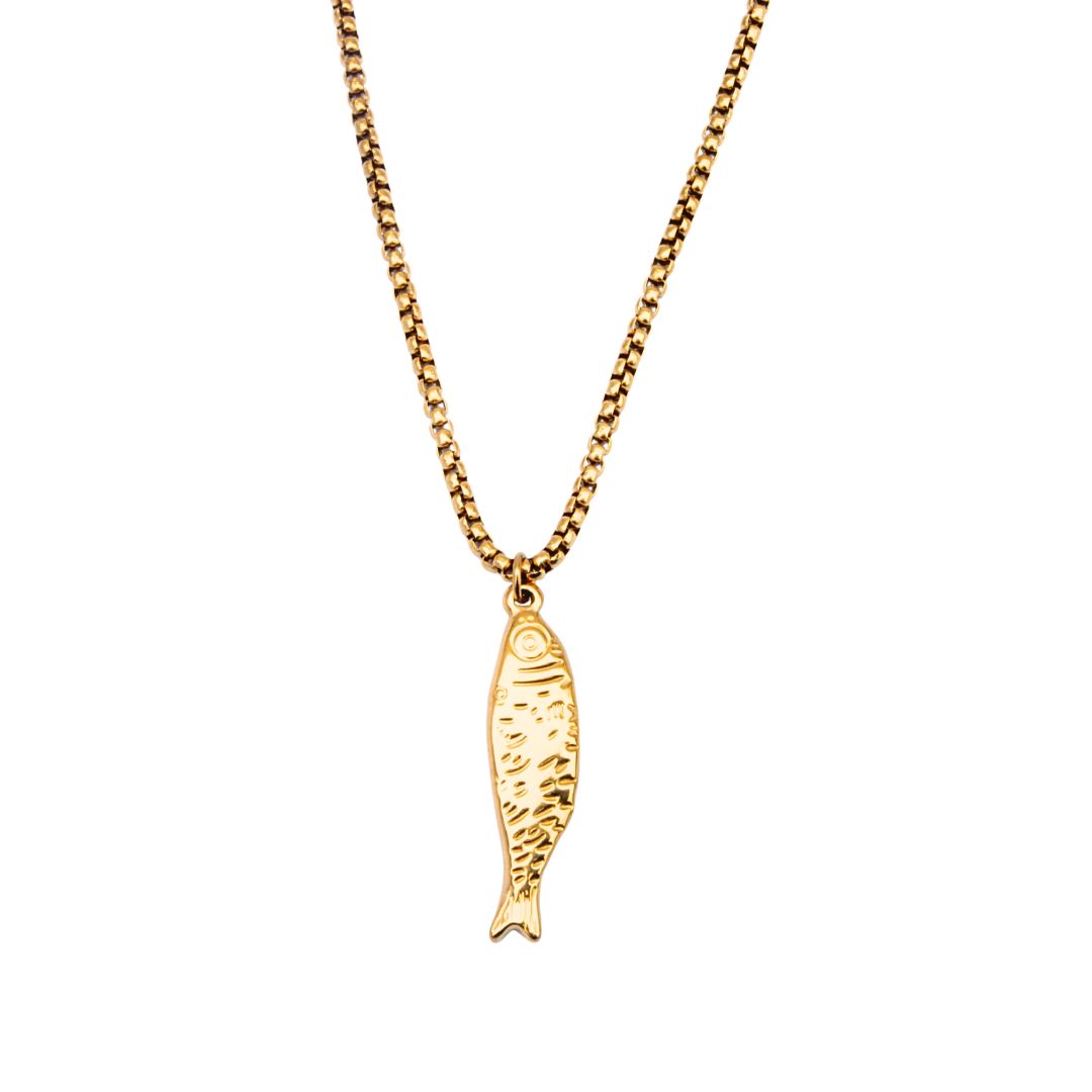 Collar pez dorado cadena gruesa