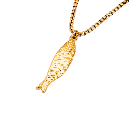 Collar pez dorado cadena gruesa