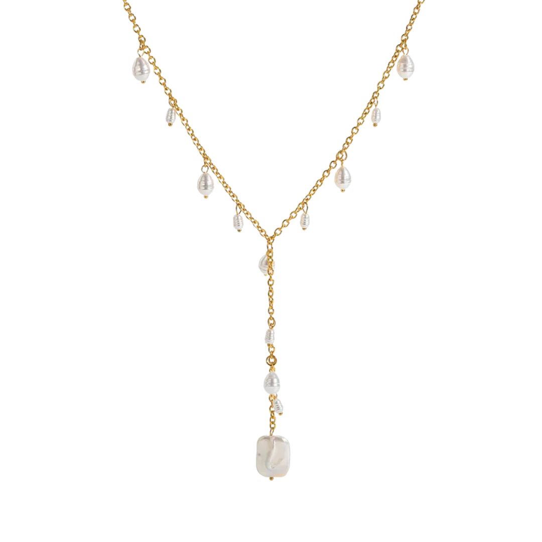 Collar corbatin perlas