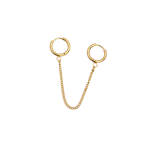 Doble hoop lisa con cadena