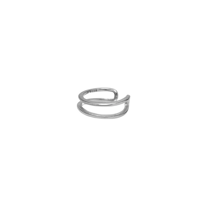 Ear cuff Doble Plateado
